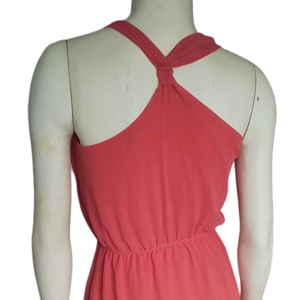 Annabella Silk Ruffles Coral Dress - Picture 10 of 13